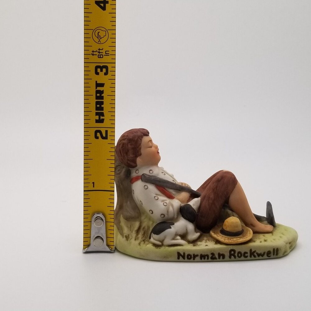 Norman Rockwell Figurine Lazybones Saturday Evening Post 1919 Grossman 1979 - Picture 8 of 8